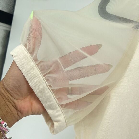 Madewell Bleached Linen Sheer Sleeve Knit Top Women’s Medium - Picture 7 of 11